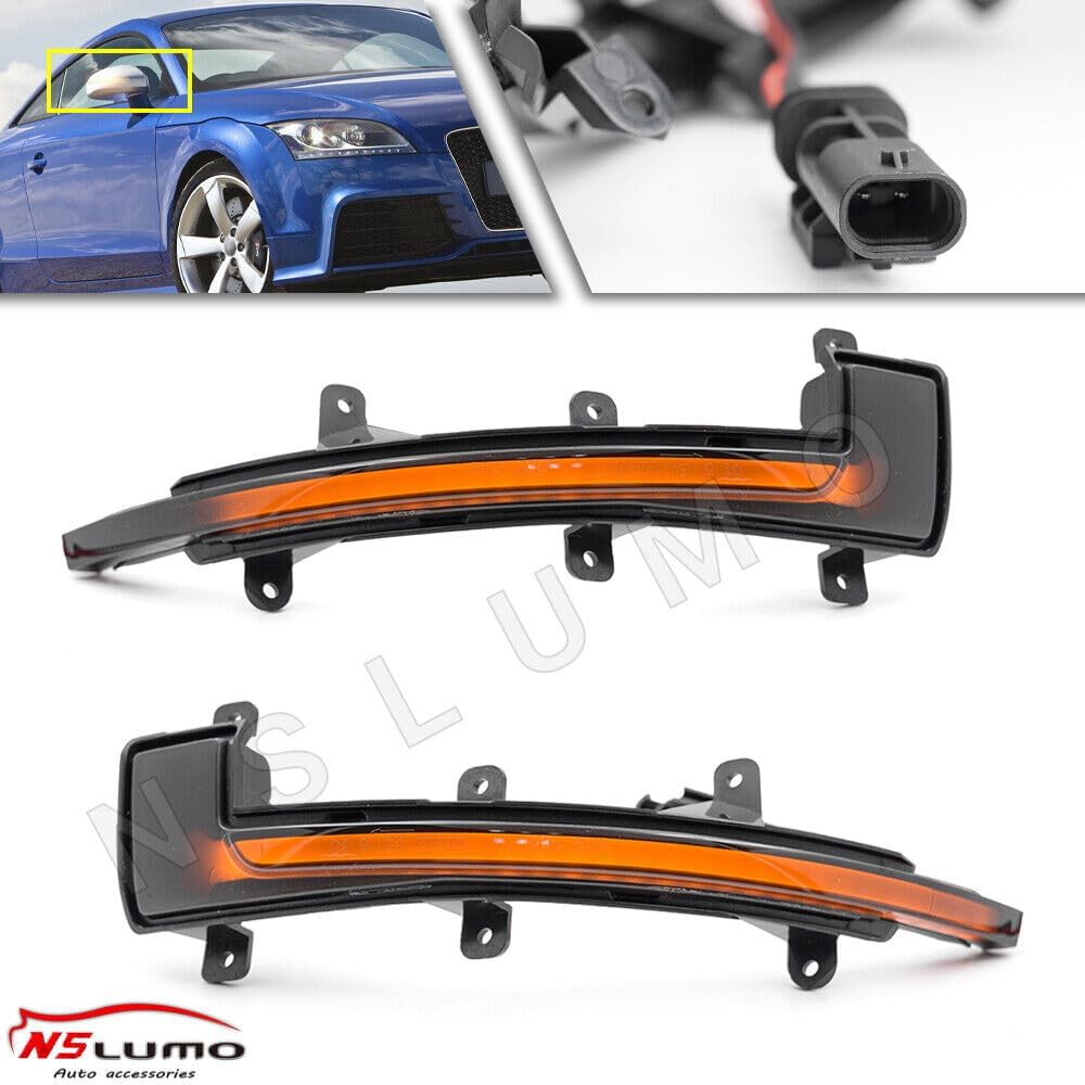 ya 4 8.10 EURO Sequential LED Side Mirror Turn Signal Light for Audi 06-14 TT TTS 07-15 R8