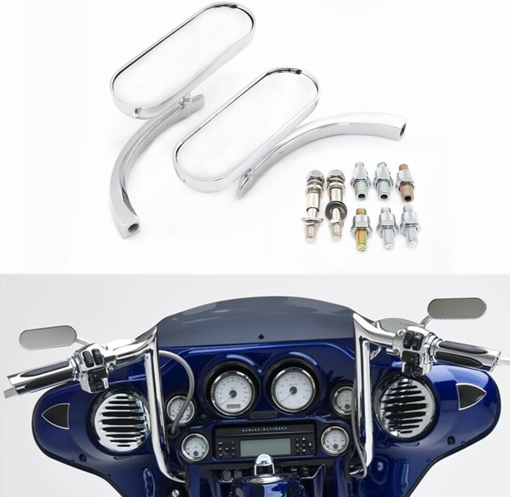 ya 2 8.15 Chrome for Mini Oval Rearview Side Mirror for Kawasaki Vulcan 500/750/800/900/1500