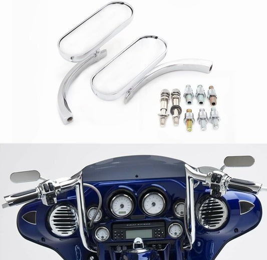 ya 2 8.15 Chrome for Mini Oval Rearview Side Mirror for Kawasaki Vulcan 500/750/800/900/1500
