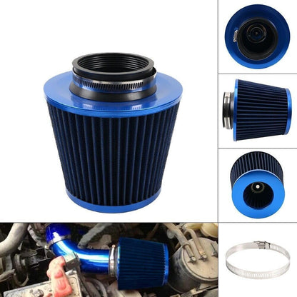 ya 13 9.15 baidi 3 76mm Inlet Car Truck Cold Air Intake Cone Replacement Dry Air Filter Blue