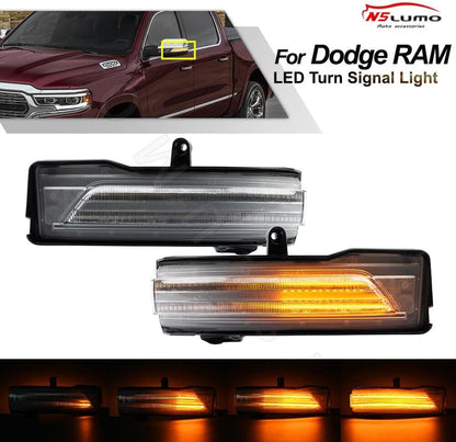 ya 4 8.10 For 2019-2022 for Dodge for Ram 1500 DT Trucks Dynamic LED Side Mirror Turn Signal Lights 