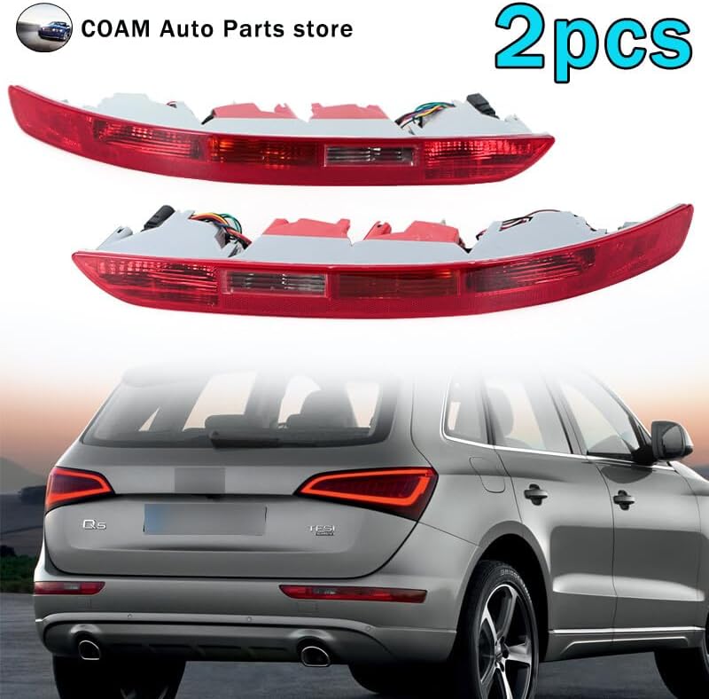ya 4 8.14 2 Pack Rear Bumper Anti Brake Light Tail Light Suitable for Audi Q5 2009-2016