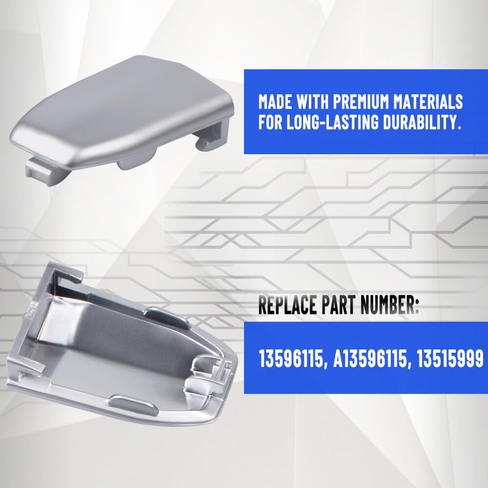 ya 2 8.15 2 x Front Door Handle Lock Cylinder Cover for 2015-2019 for Cadillac for Escalade Chrome