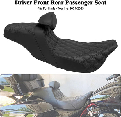 ya 5 8.24 baidi Driver Passenger for SEAT w/Backrest for Harley Touring Street Road Glide 2009-2023