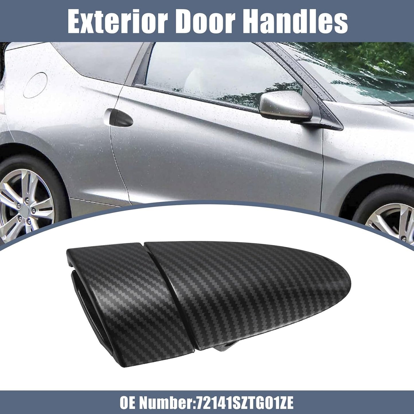 ya 2 8.24 baidi Front Right Car Exterior Door Handle Carbon Fiber Pattern for Honda CRZ 2011-15