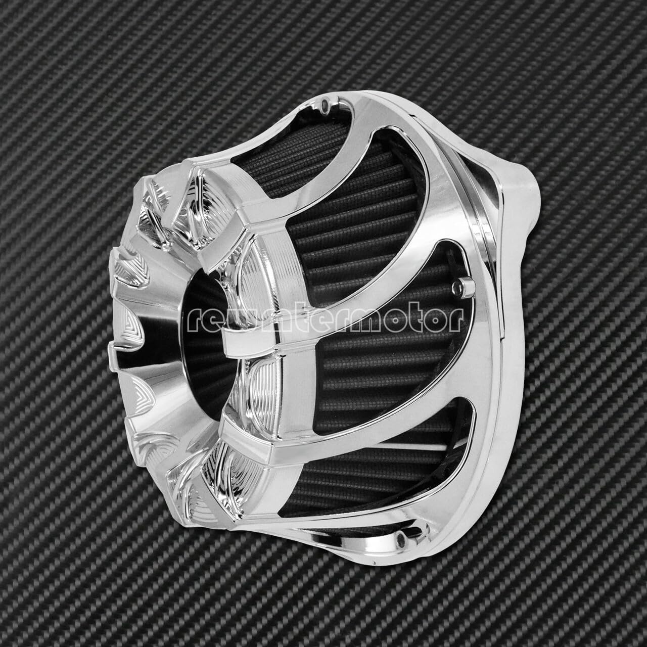 ya 8 8.24 baidi Spiral Chrome Cut Air Cleaner Intake Filter Fit for Harley Touring 2000-07 Dyna