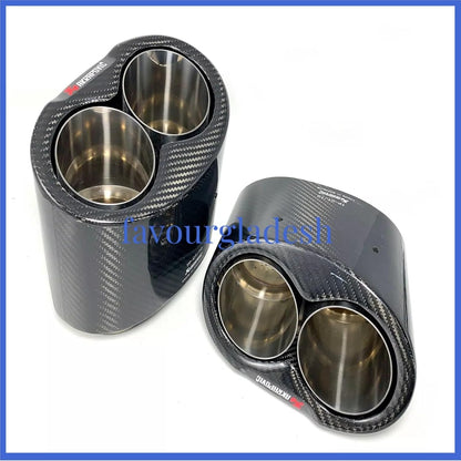ya 6 8.24 baidi 1 pair of Akrapovic carbon fiber tips for Audi RS3 RS4 RS5 RS6 A3 for A4 A5 A6