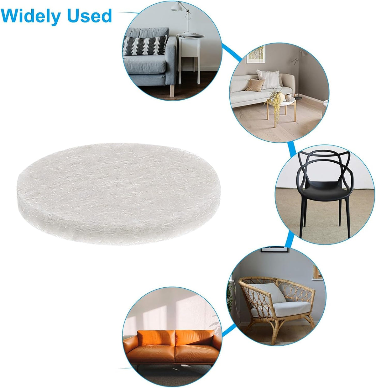 ya 26 10.21 baidi 1 Self Adhesive Felt Furniture Pads, 100Pcs Round Felt Pads, Beige