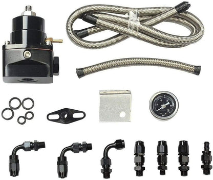 ya 11 9.14 baidiUniversal 0-100 Psi Gauge -6AN Black Adjustable Fuel Pressure Regulator Kit
