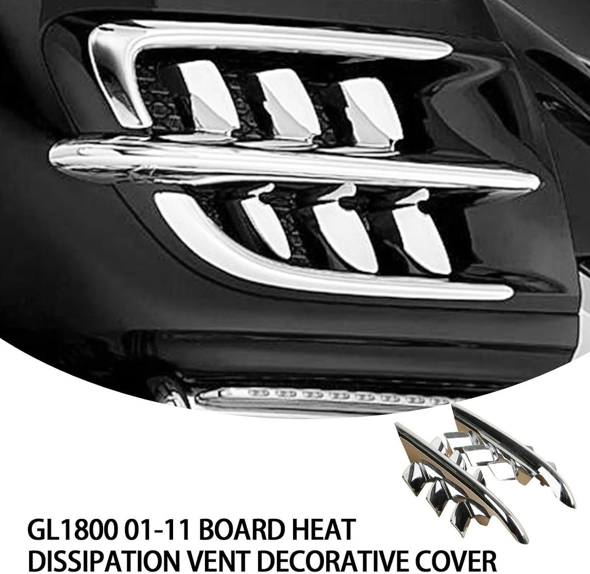 ya 13 9.15 baidi Chrome Shark Gills Fairing Accents Fit For for Honda Goldwing GL1800 2001-2010 2003Q