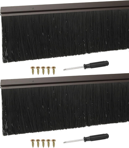ya 26 10.21 baidi Door Sweep Brush Sweeps 3.1 Black PP Brush 39L x 4.1W -H-Shape(2 Pcs, Brown)