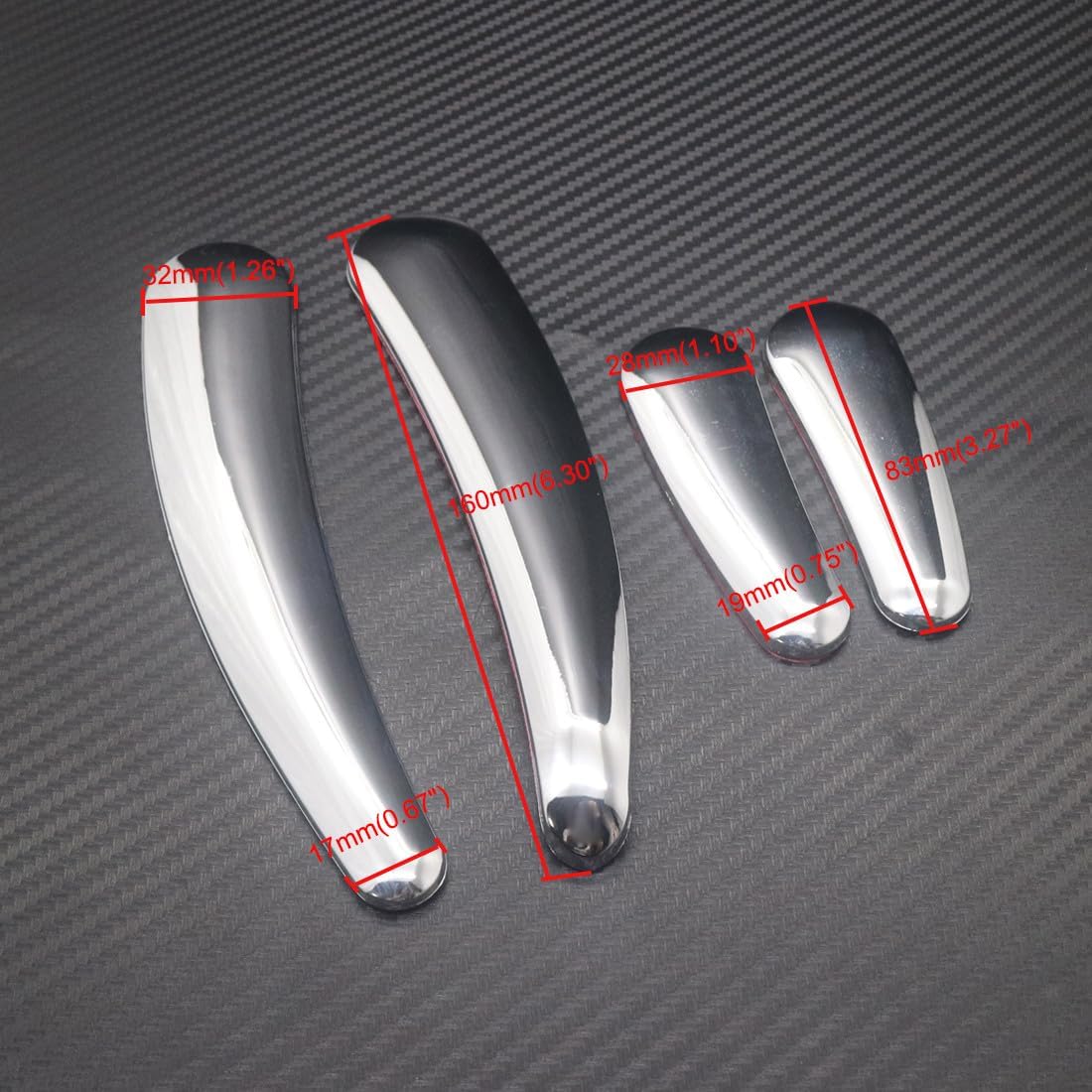 ya 4 8.10 Chrome Curved Swingarm Frame Cover Insert for Harley Softail Models 2008-2016