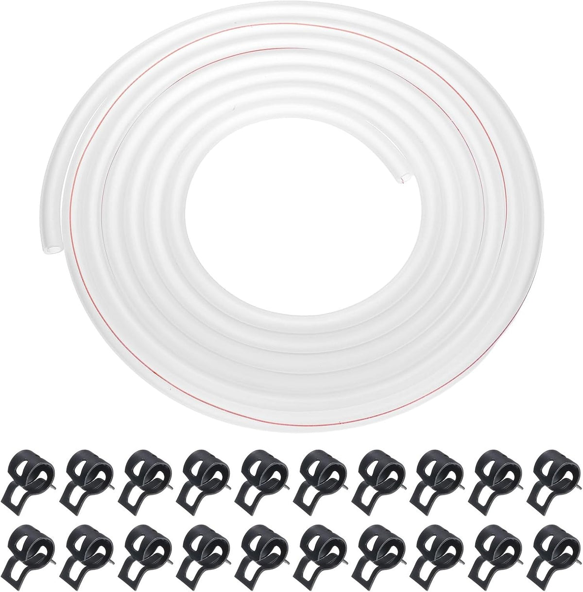 ya 9 10.24 10 Feet Fuel Line Hose 3/16 Inch ID Silicone Fuel Line with Hose Clamp Clear