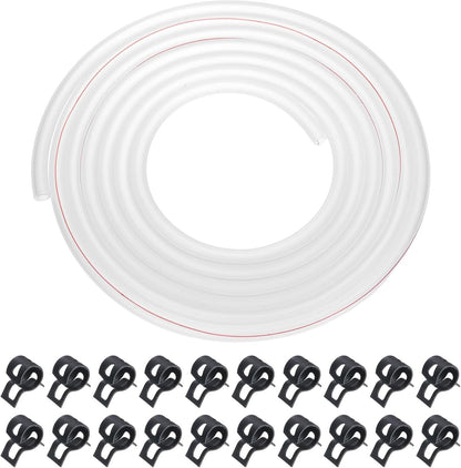 ya 9 10.24 10 Feet Fuel Line Hose 3/16 Inch ID Silicone Fuel Line with Hose Clamp Clear