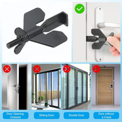ya 26 10.21 baidi 1 Pack Portable Security Door Lock with Stora Bag 3.15x1.97inch, Black