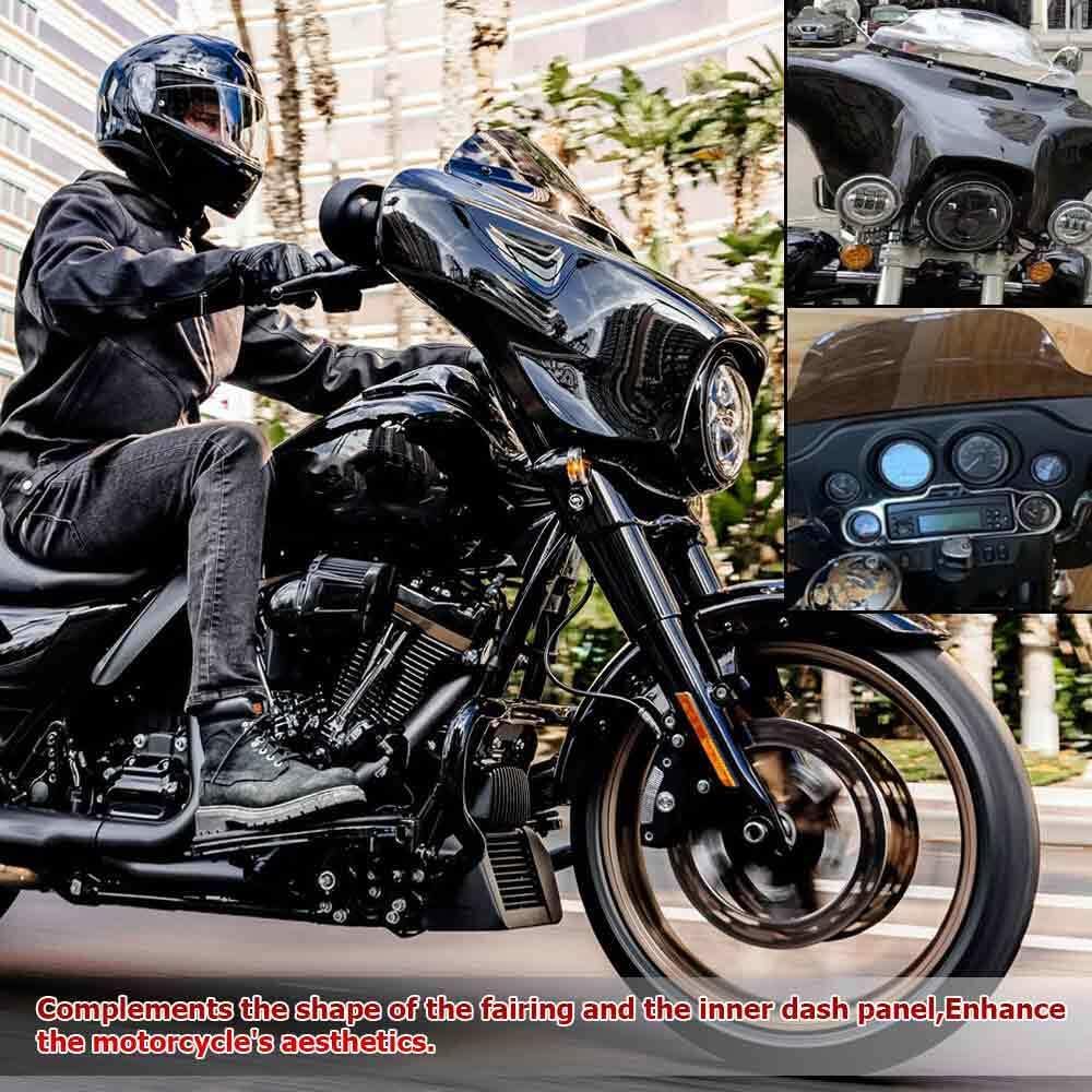 ya 23 10.7 baidi 9 Wave Windshield Windscreen Black for Harley Touring FLHTK FLHX FLHT 2014-2024a