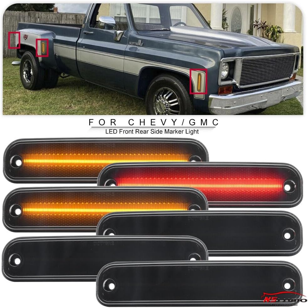 ya 7 8.24 baidi For 73-80 for Chevrolet for GMC C/K Series C30 K30 C3500 K3500 Truck LED Side Marker Lights 
