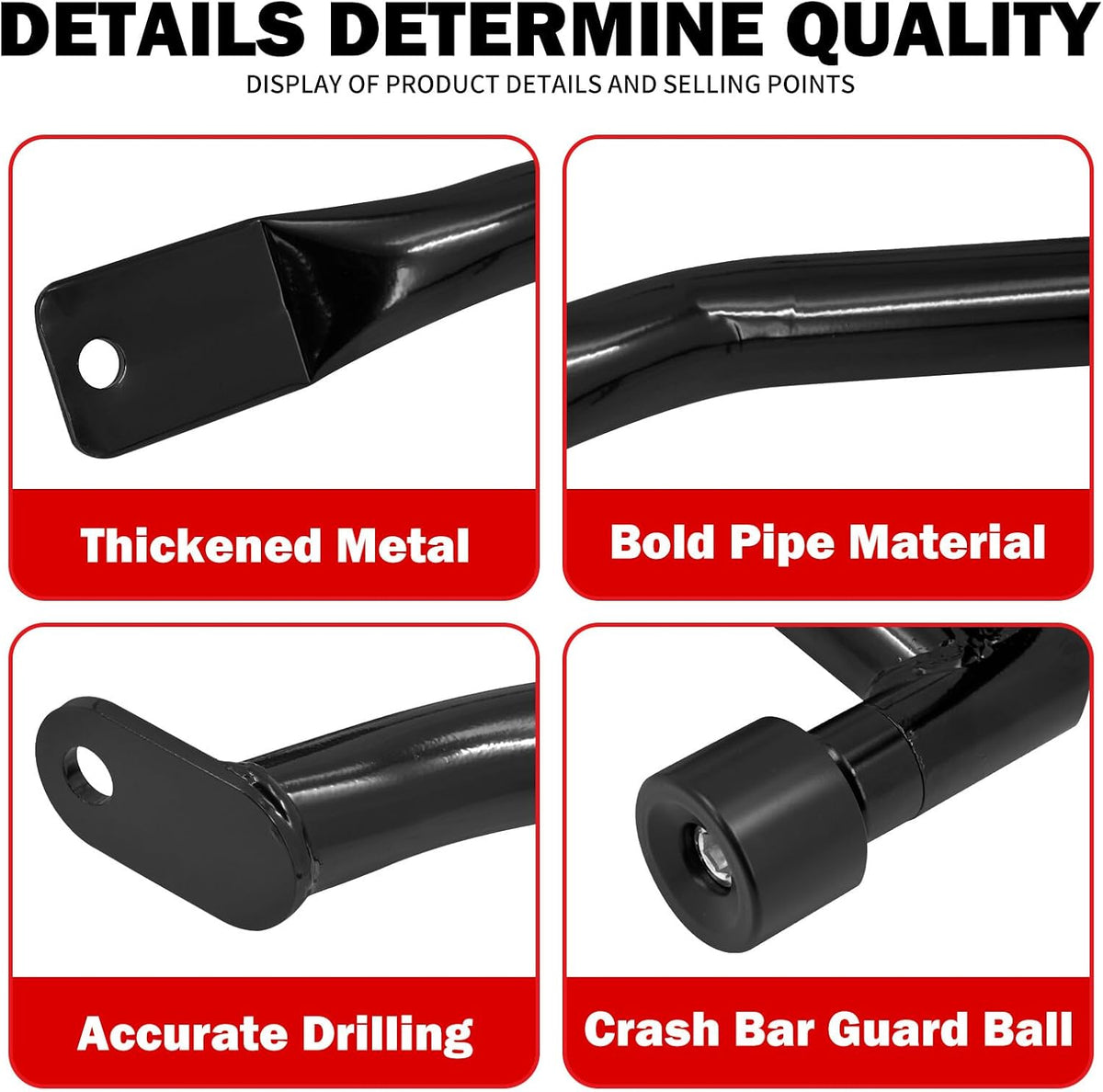 ya 4 8.8.2 Saddlebag Guard Crash Bars w/Black Guard Ball for Harley Road Electra Glide 09+