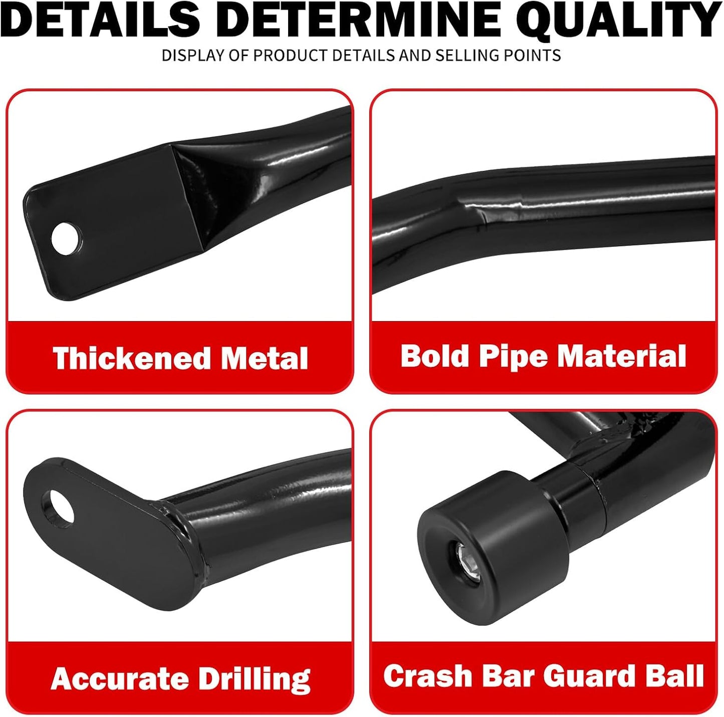 ya 5 8.24 baidi Saddlebag Guard Crash Bars w/Black Guard Ball for Harley Road Electra Glide 09+