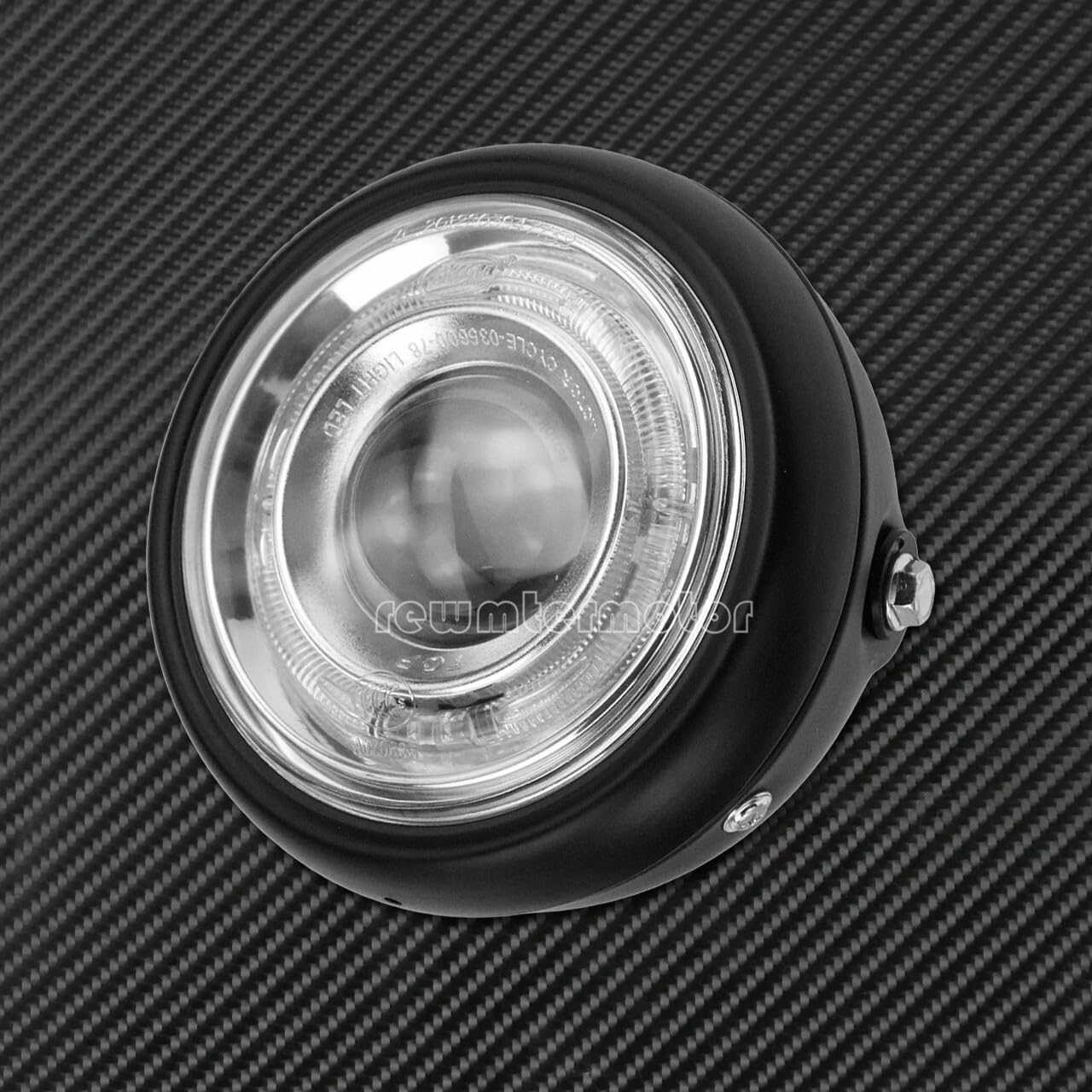 ya 6 8.24 baidi 6 Front Headlight Grill Blue Halo Lamp Fit for Harley Cafe Racer Bobber Custom