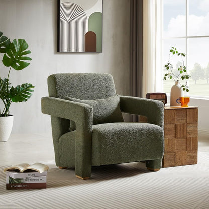 ya 28 10.13 baidi Sleek Right- Armrests Lumbar Block Legs Wooden Green