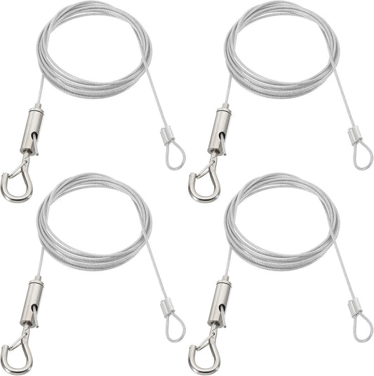 ya 26 10.21 baidi 4 Pcs 2m x 1.5mm Heavy Duty Adjustable PVC Picture Hanging Wire Kit with Loop