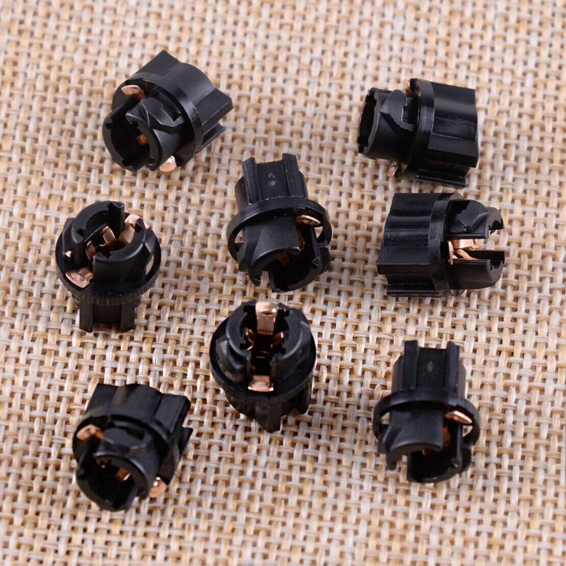 ya 4 8.14 8-Pack T5 Socket Twist Lock Dashboard Cluster Light Bulb Holder Black 