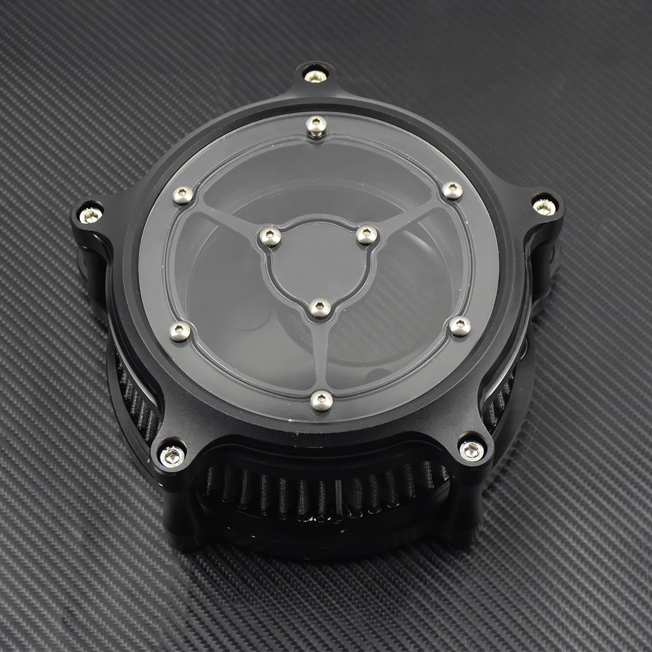 ya 5 8.10 Black Air Cleaner Gray Air Filter System Fit for Harley Touring 17-19 Softail 18
