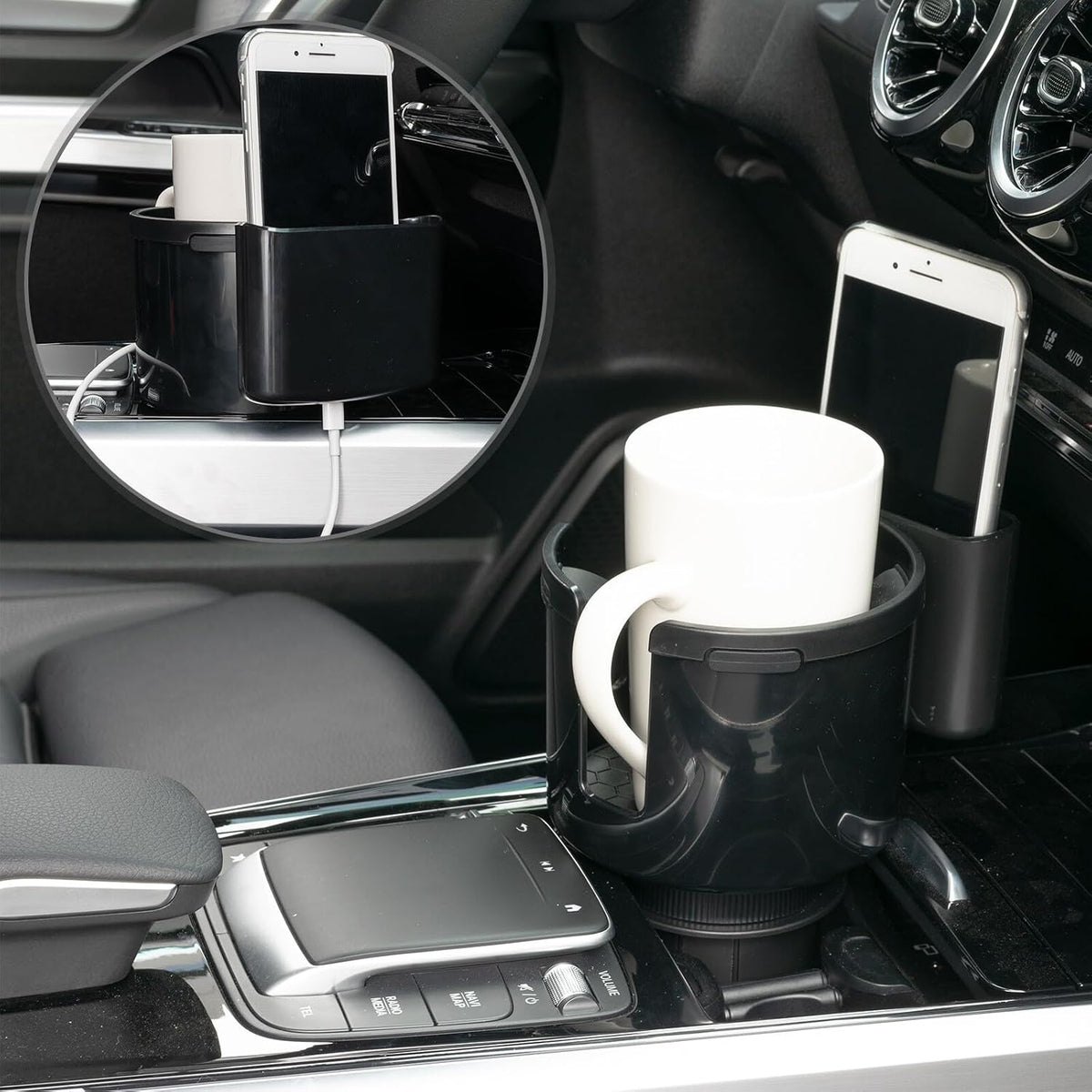 ya 6 8.14 Universal Car Cup Holder Adapter Expander for Large Bottles Mugs Multifunctional