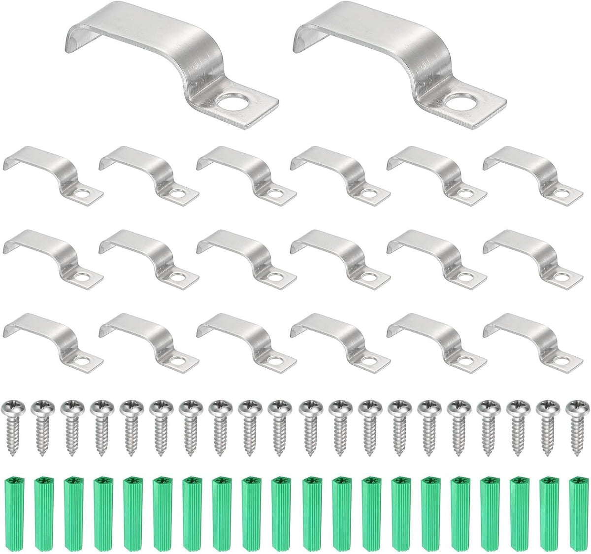 ya 26 10.21 baidi 30Pack Stainless Steel Pipe Strap Fit for 8x24mm Light Strip Cable Strap Clamp