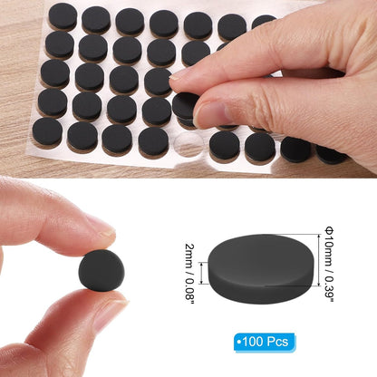 ya 26 10.21 baidi 0.39 Diameter Cabinet Door Bumpers, 100 Pcs Door Stoppers, Black