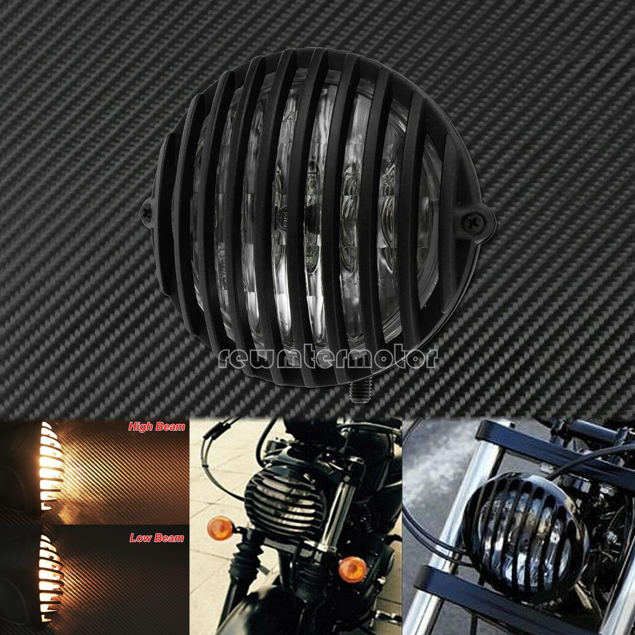 ya 6 8.24 baidi Front Motorcycle Headlight Grill Cover Fit for Harley Cafe Racer Chopper Bobber
