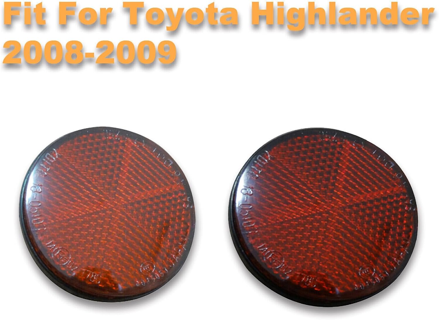 ya 7 8.24 baidi 1Pair Red Rear Bumper Reflector Tail Lamp Lights for Toyota Highlander 2008-2009