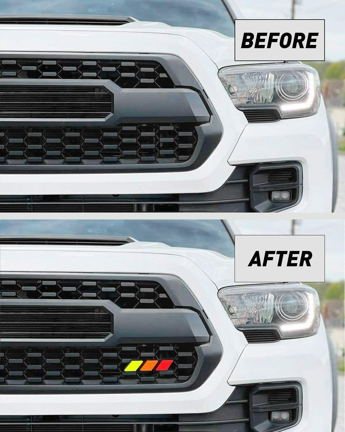 ya 6 8.24 baidi for Toyota Highlander Accessories Tri-Color Emblem Front Grille Cover Car Badge