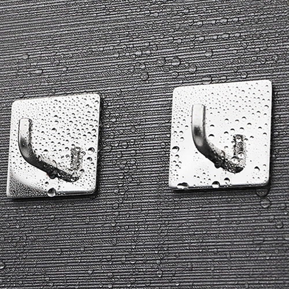 ya 26 10.21 baidi 4 Pcs Stainless Steel Hook Bathroom Hooks Kitchen Towel Strong Stick