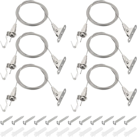 ya 26 10.21 baidi 6 Pcs 2m x 1.5mm Heavy Duty Picture Hanging Wire with 180 Rotary Hook-2
