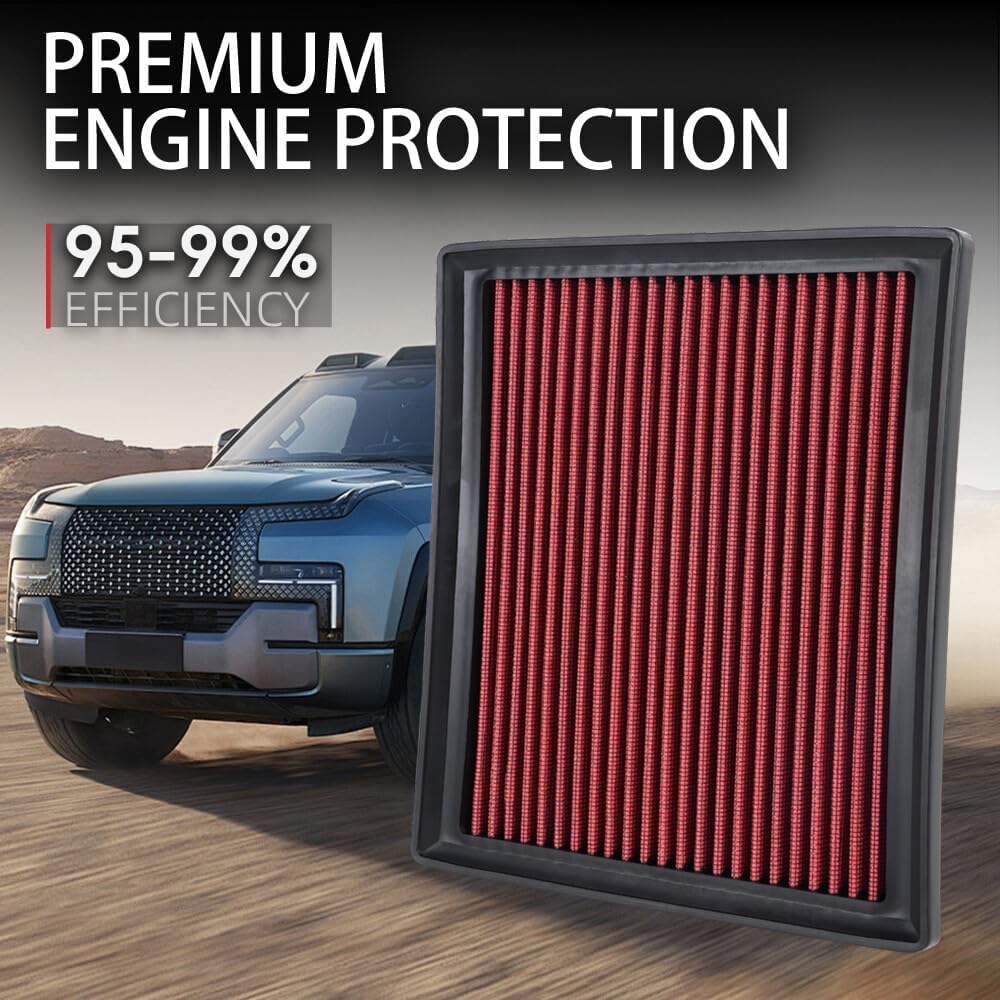 ya 13 9.15 baidi for Camry for Lexus 17-19 Red Reusable & Washable High Flow Panel Air Filter