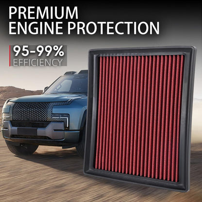 ya 13 9.15 baidi for Camry for Lexus 17-19 Red Reusable & Washable High Flow Panel Air Filter