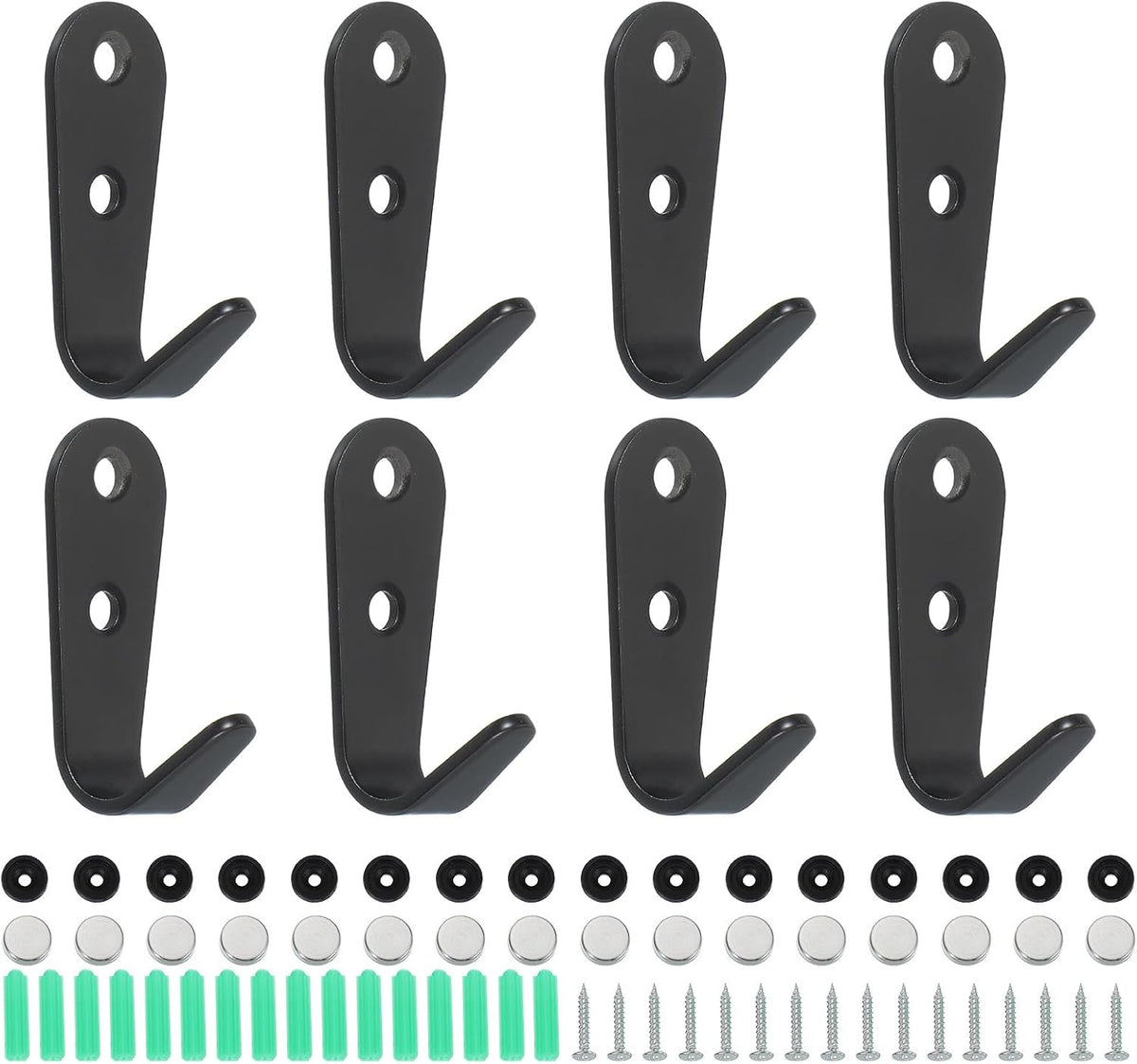 ya 26 10.21 baidi 8Pcs 2.1x0.06 Stainless Steel Coat Hooks Wall Mounted Hanger for Towels Black