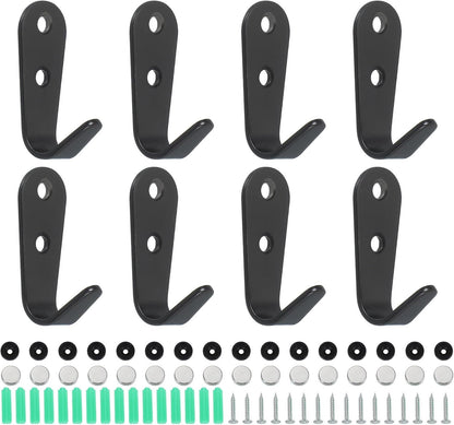 ya 26 10.21 baidi 8Pcs 2.1x0.06 Stainless Steel Coat Hooks Wall Mounted Hanger for Towels Black