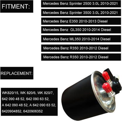 ya 5 8.24 baidi WK820/15 Fuel Filter with 5-Pin Fits for Mercedes-Benz E350 GL350 ML350 R350