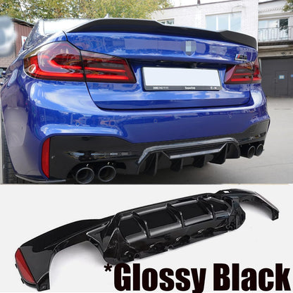 ya 2 8.15 M5 Style Rear Diffuser For 17-23 for BMW G30 5 Series W/M Sport Glossy Black Bumper