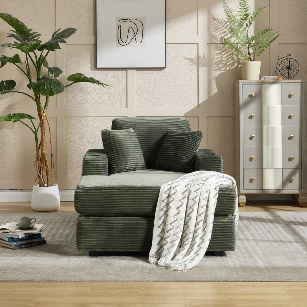 ya 28 10.13 baidi Corduroy Upholstered Chaise Sofa,Detachable Cushions for Living Room