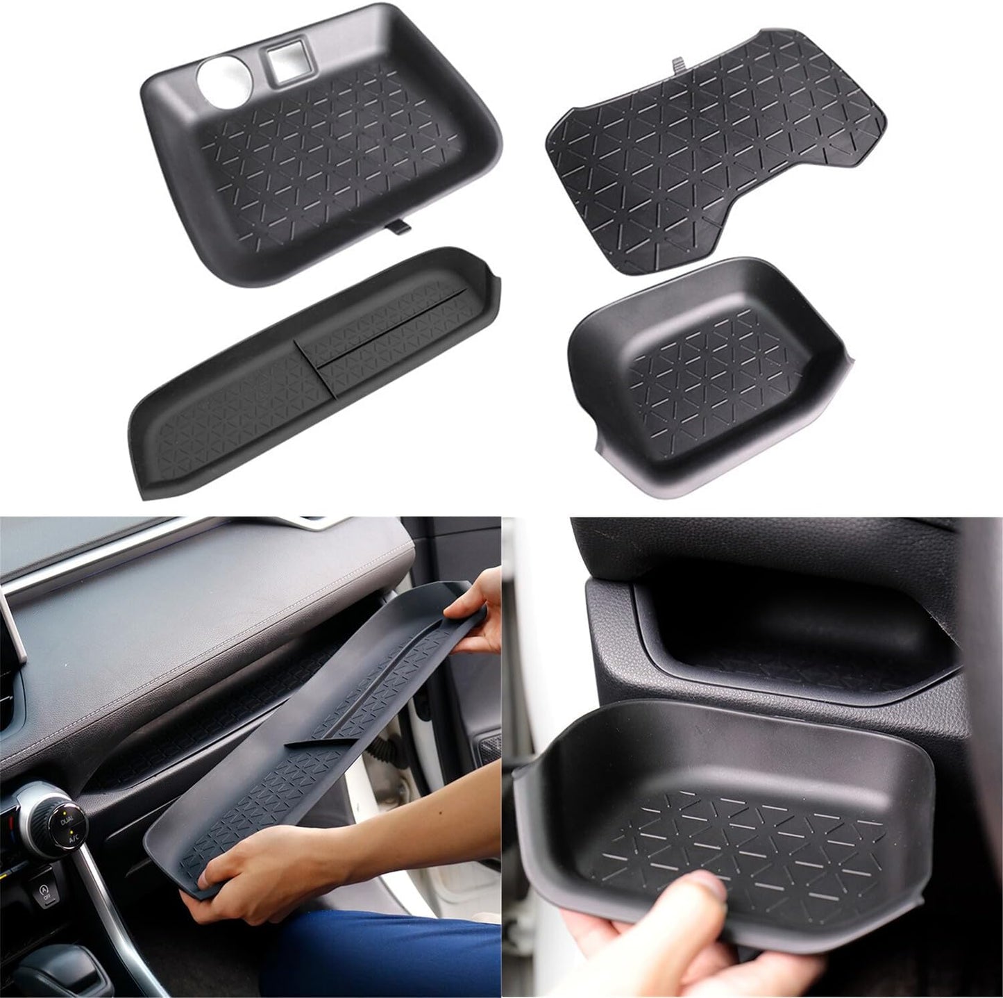 ya 6 8.24 baidi for Toyota for RAV4 2020-2022 Water Cup Holder Storage Box Insert Tray Mats Pad 4PCS