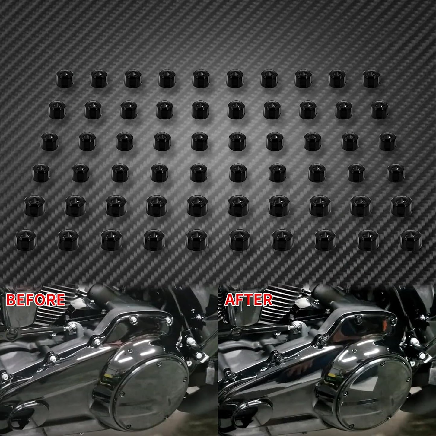 ya 2 8.15 Plastic Engine KAPS Bolt Covers Cap Fit for Harley M8 Touring Softail 2018-2023