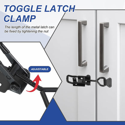 ya 26 10.21 baidi 2 Pcs Toggle Latch Clamp 4001 Carbon Steel with Lock Hole 220Lbs ing, Black-2