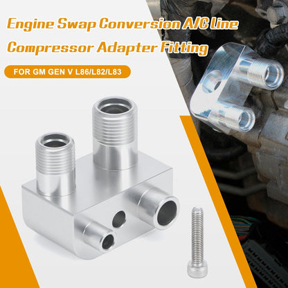 ya 12 10.8 baidi For GM Gen V L86 L83 Engine Swap Conversion A/C Line Compressor Adapter Fitting