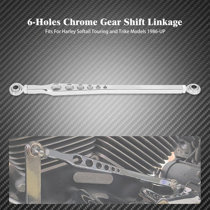 ya 5 8.10 Chrome 6 Holes Gear Shift Linkage Lever Fit for Harley Touring Dyna Softail CVO
