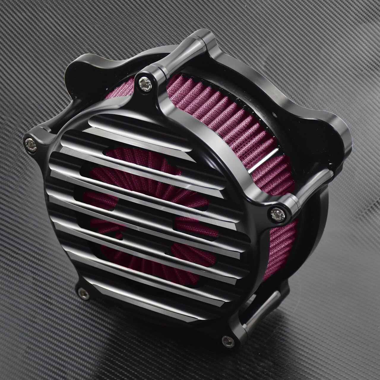 ya 5 8.10 Chrome Stripe Air Cleaner Red Air Filter Fit for Harley Softail 2018 Touring