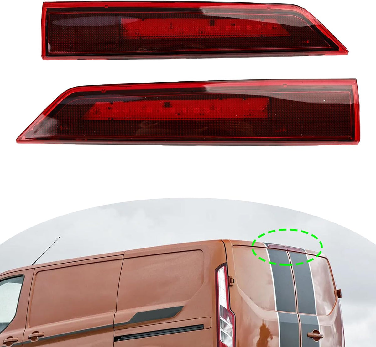 ya 10 9.16 zhengce 2 *High Level 3rd LED Rear Brake Light For Transit Tourneo Custom Barn Door